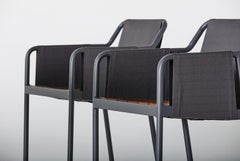 Minimalist Outdoor Armchair in Metal and solid wood
