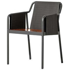 Minimalistischer Sessel für den Außenbereich aus Metall und Massivholz
