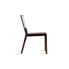 Minimalist Outdoor Chair in Hardwood, Metal and Fabric