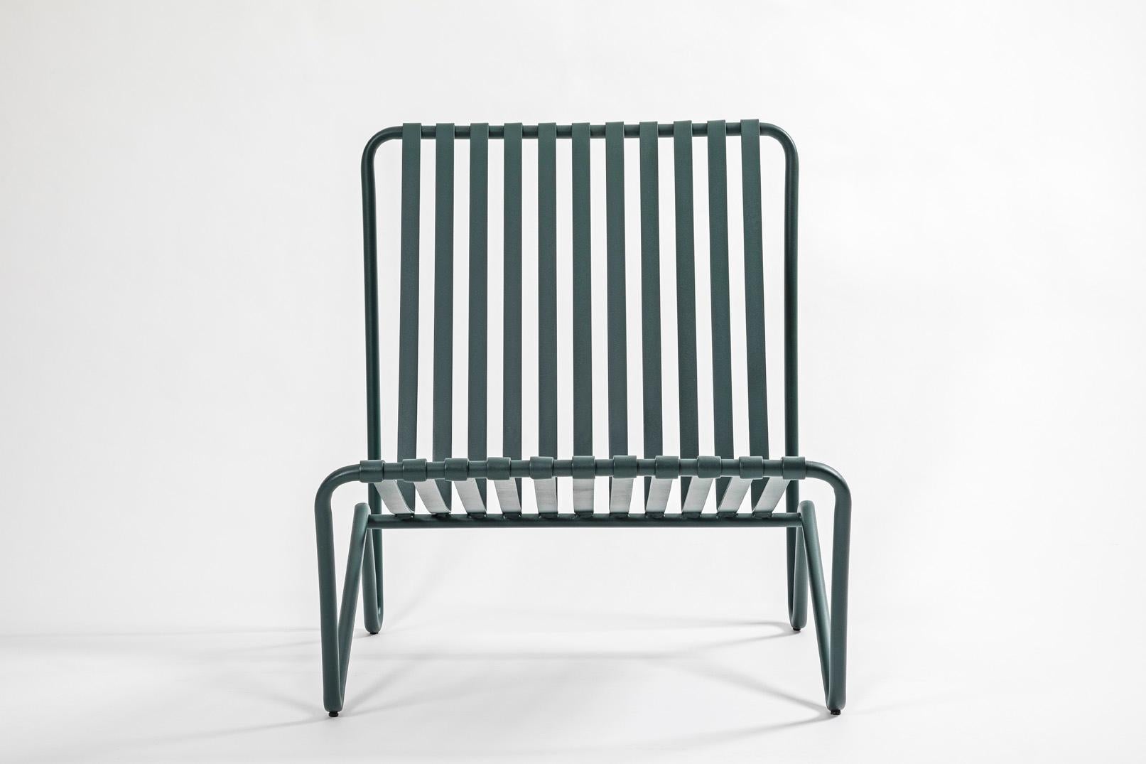 Postmoderne Chaise d'extérieur minimaliste en acier inoxydable Haruka de Samuel Lamas en vente