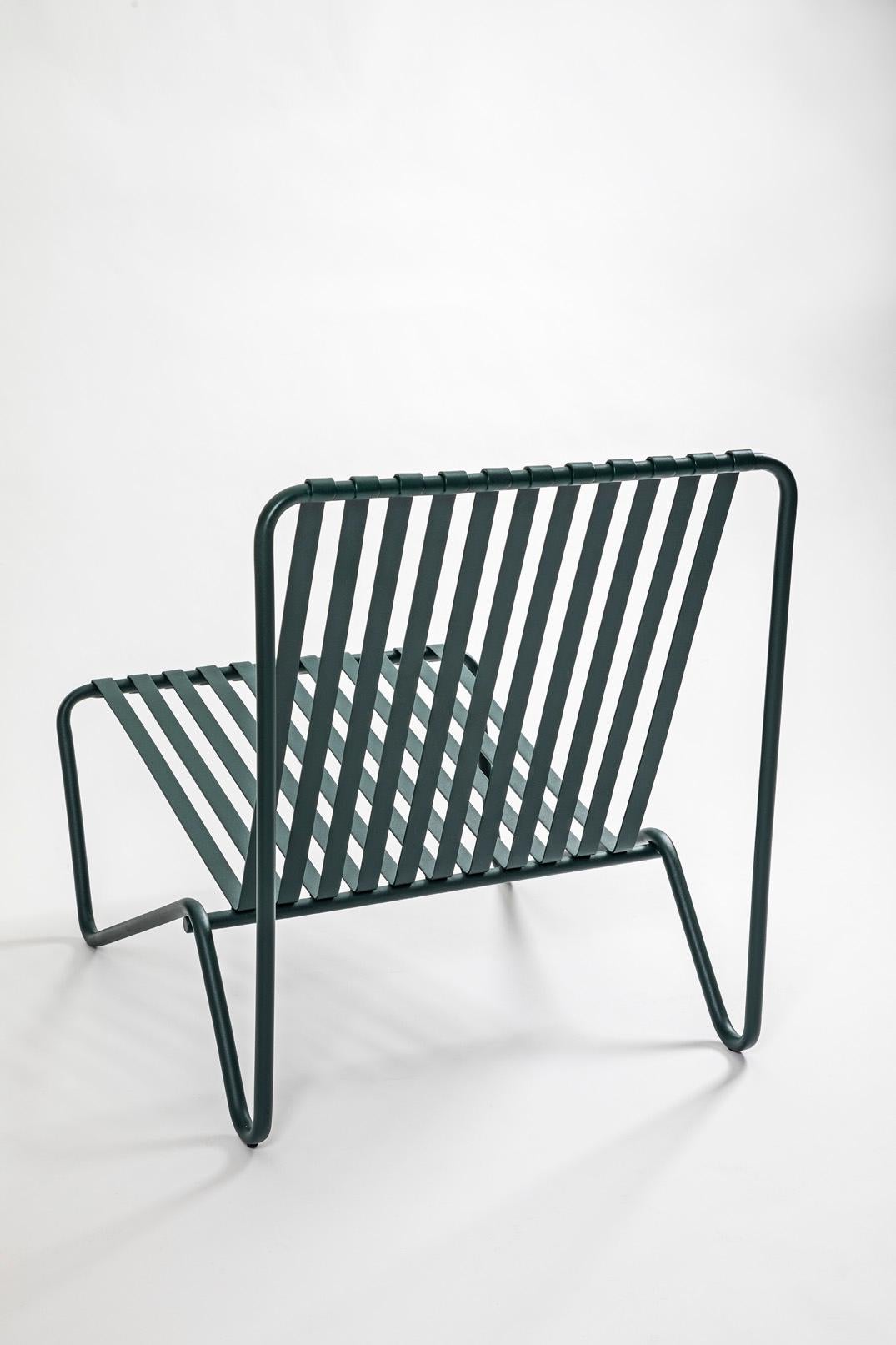 Brazilian Minimalist Outdoor Chair in Stainless Steel 