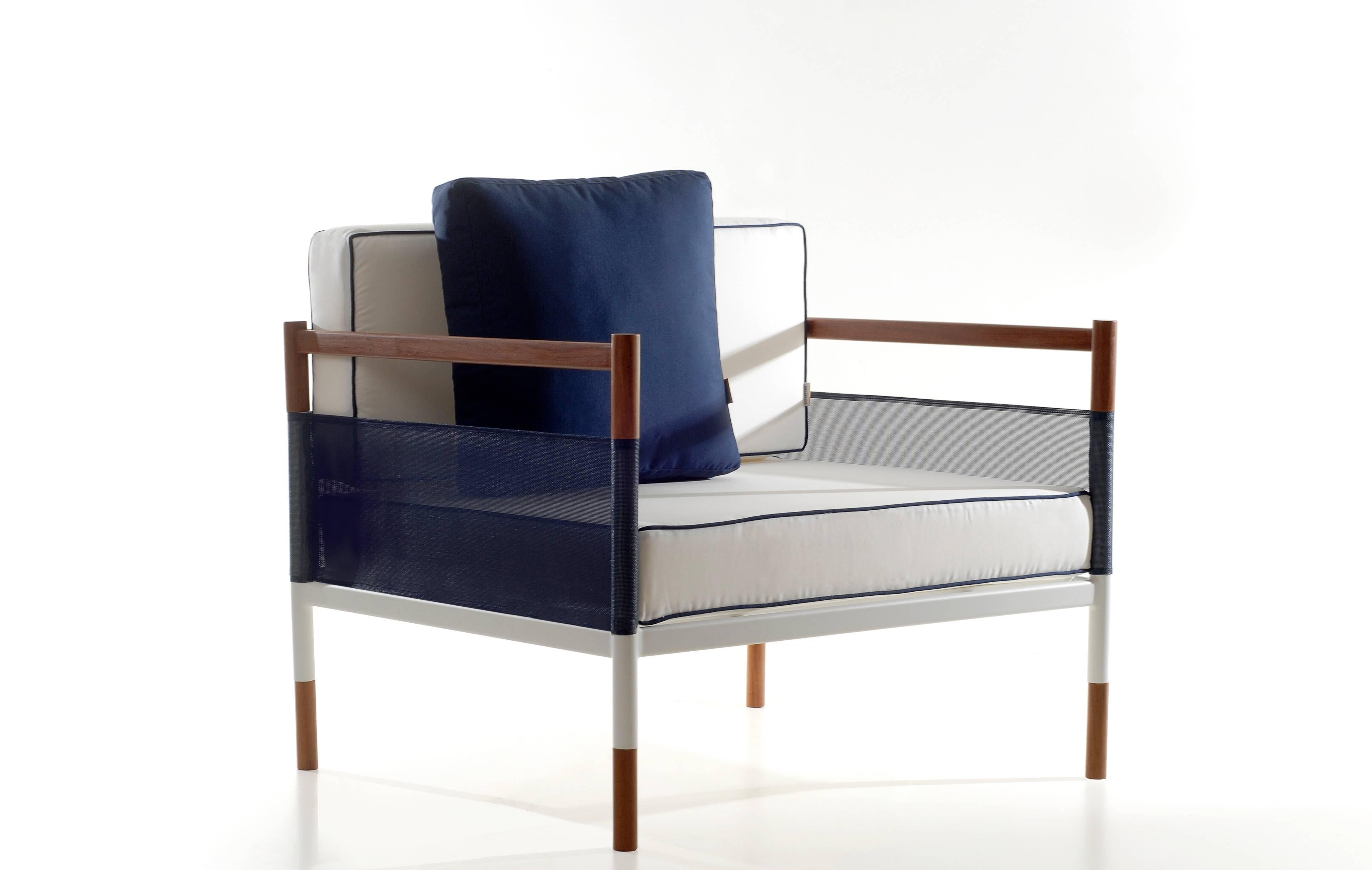 Minimalistischer Lounge-Sessel für draußen, brasilianisches Design (Brasilianisch) im Angebot