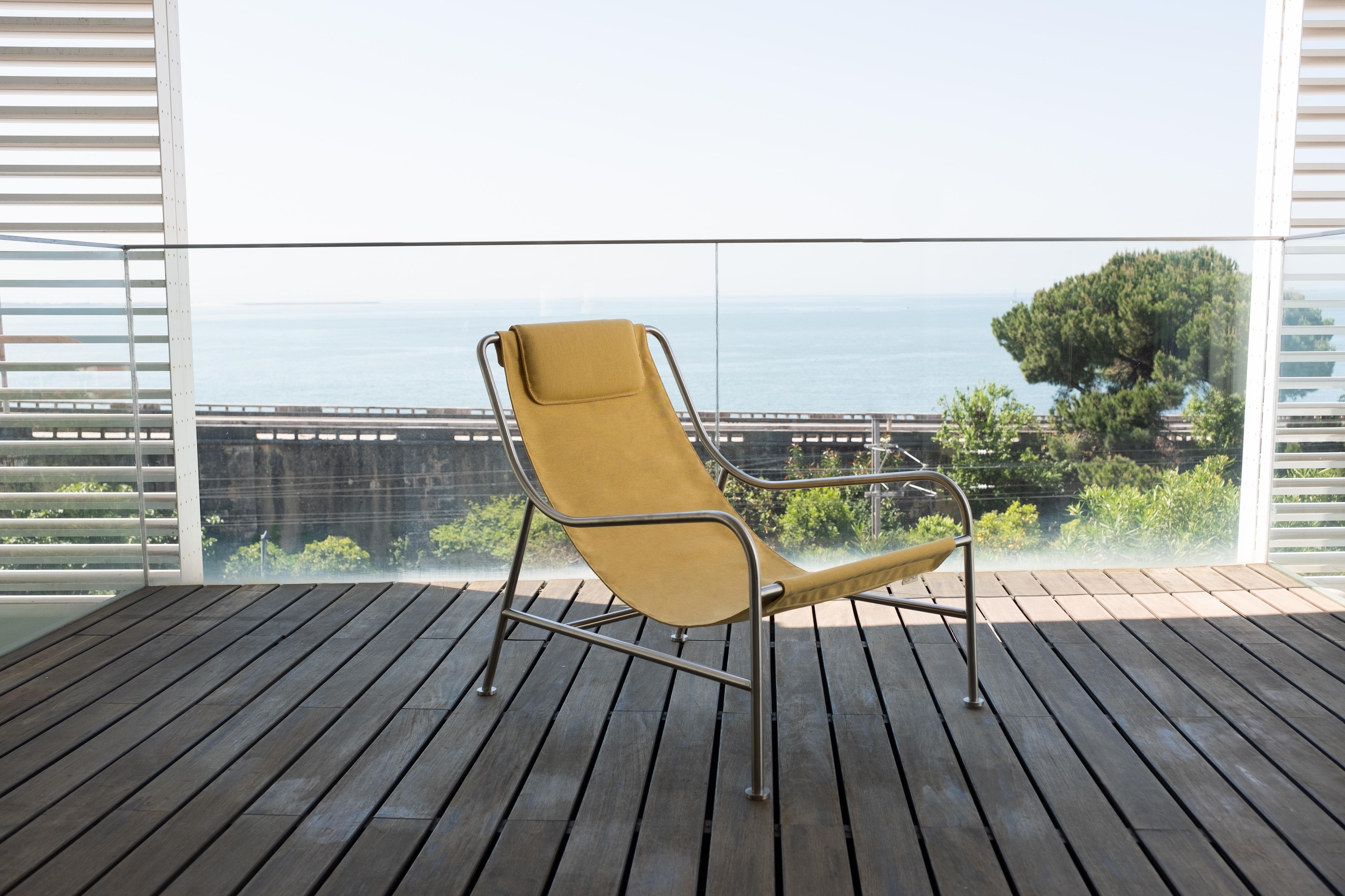 Portuguese Minimalist Outdoor Lounge Chair in 