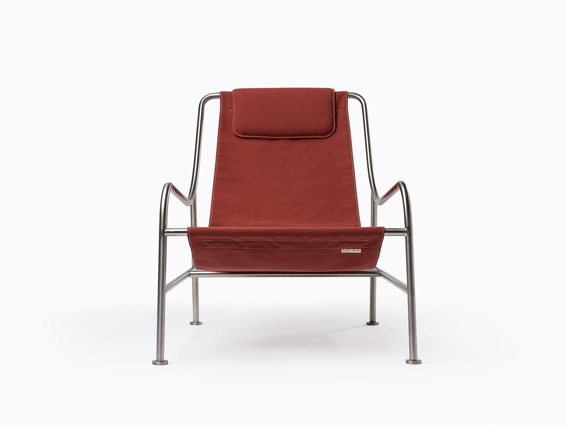Hand-Crafted Minimalist Outdoor Lounge Chair in 
