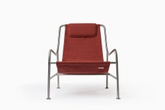 LISBOA – Polished Stainless Steel Sling Chair with Textile Finish