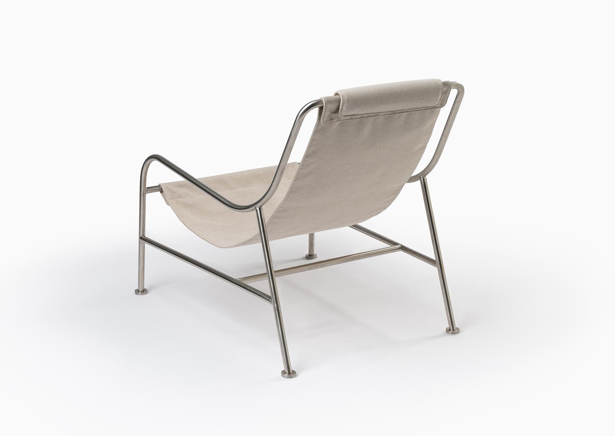 Hand-Crafted Minimalist Outdoor Lounge Chair in 