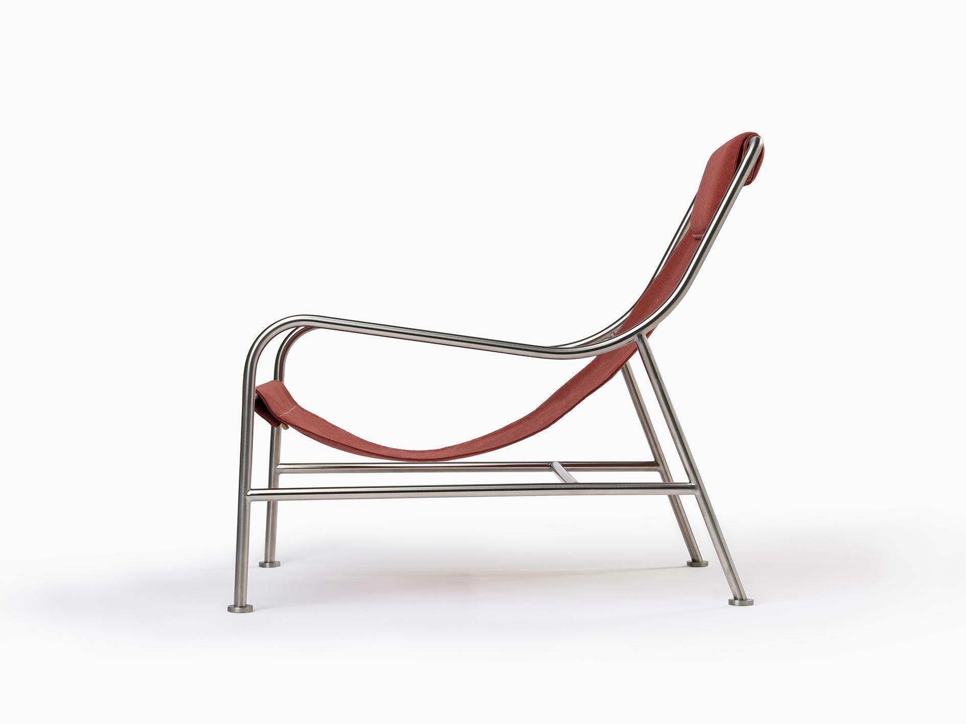 Hand-Crafted Minimalist Outdoor Lounge Chair in 