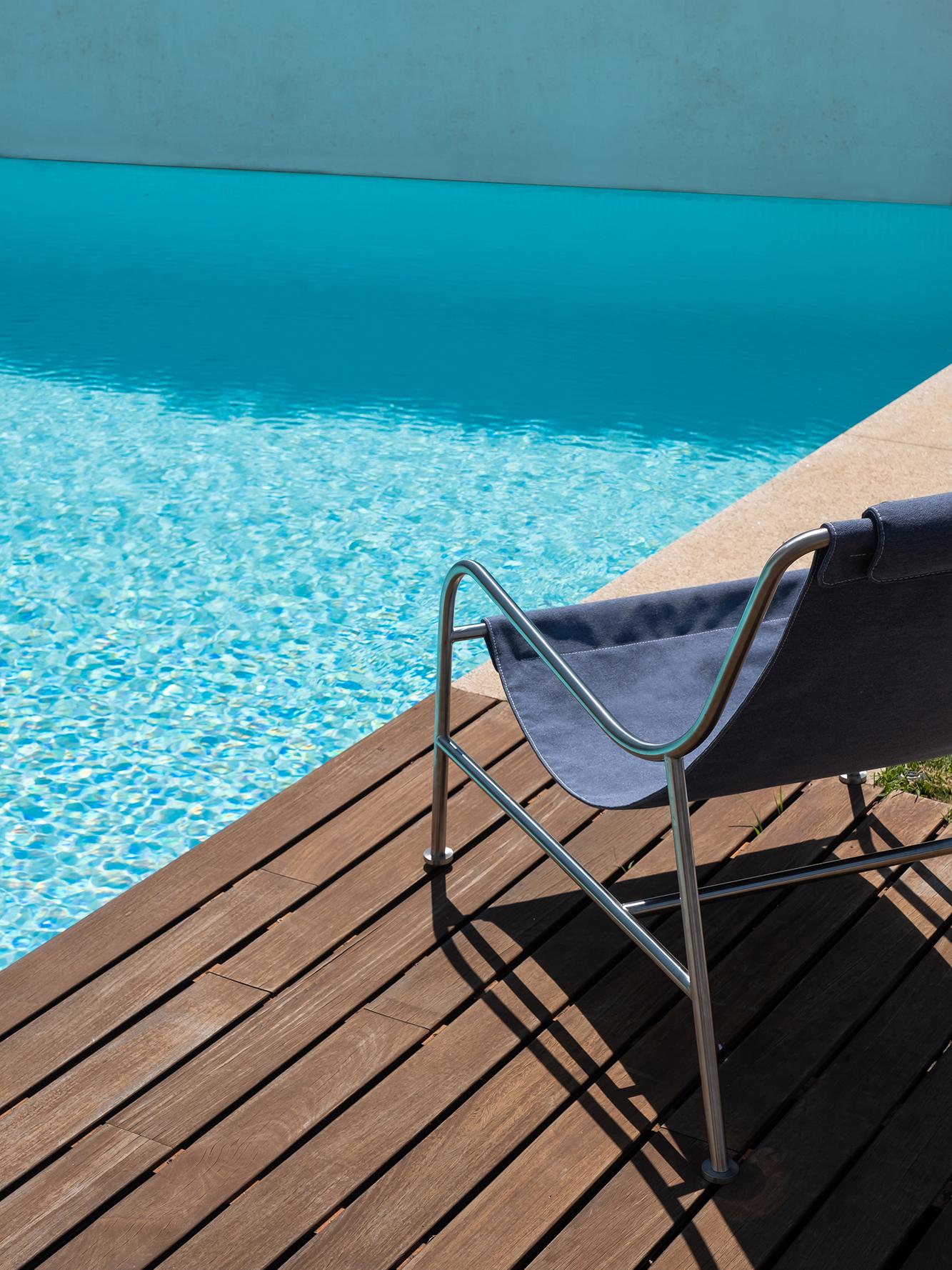 Portuguese Minimalist Outdoor Lounge Chair in 