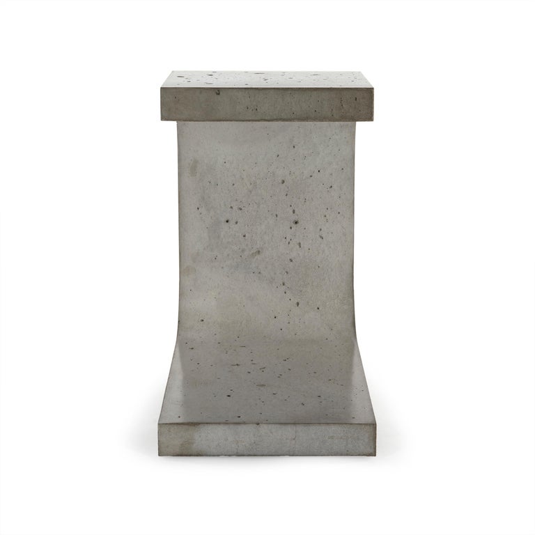 American Minimalist Outdoor Sealed Concrete Side Table For Sale