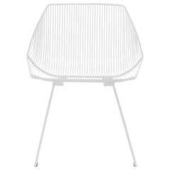 Minimalist Outdoor Wire Lounge Chair, The Bunny Lounge in White