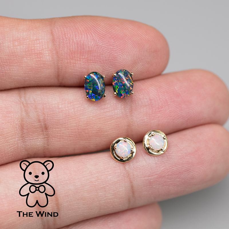 Minimalist Oval Australian Triplet Opal Stud Earrings 14k Yellow Gold.


Free Domestic USPS First Class Shipping!  Free One Year Limited Warranty!  Free Gift Bag or Box with every order!



Opal—the queen of gemstones, is one of the most beautiful