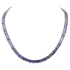 Minimalist Oval Cut Tanzanite Bridal Necklace for Her