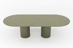 Modern Oval Plaster Dining Table "Column", Handmade by Atelier BB 260x110cm
