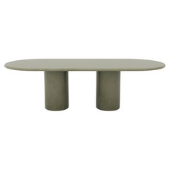 Table à manger minimaliste ovale en plâtre « Column », fabriquée à la main par l'Atelier BB, 260 x 110 cm