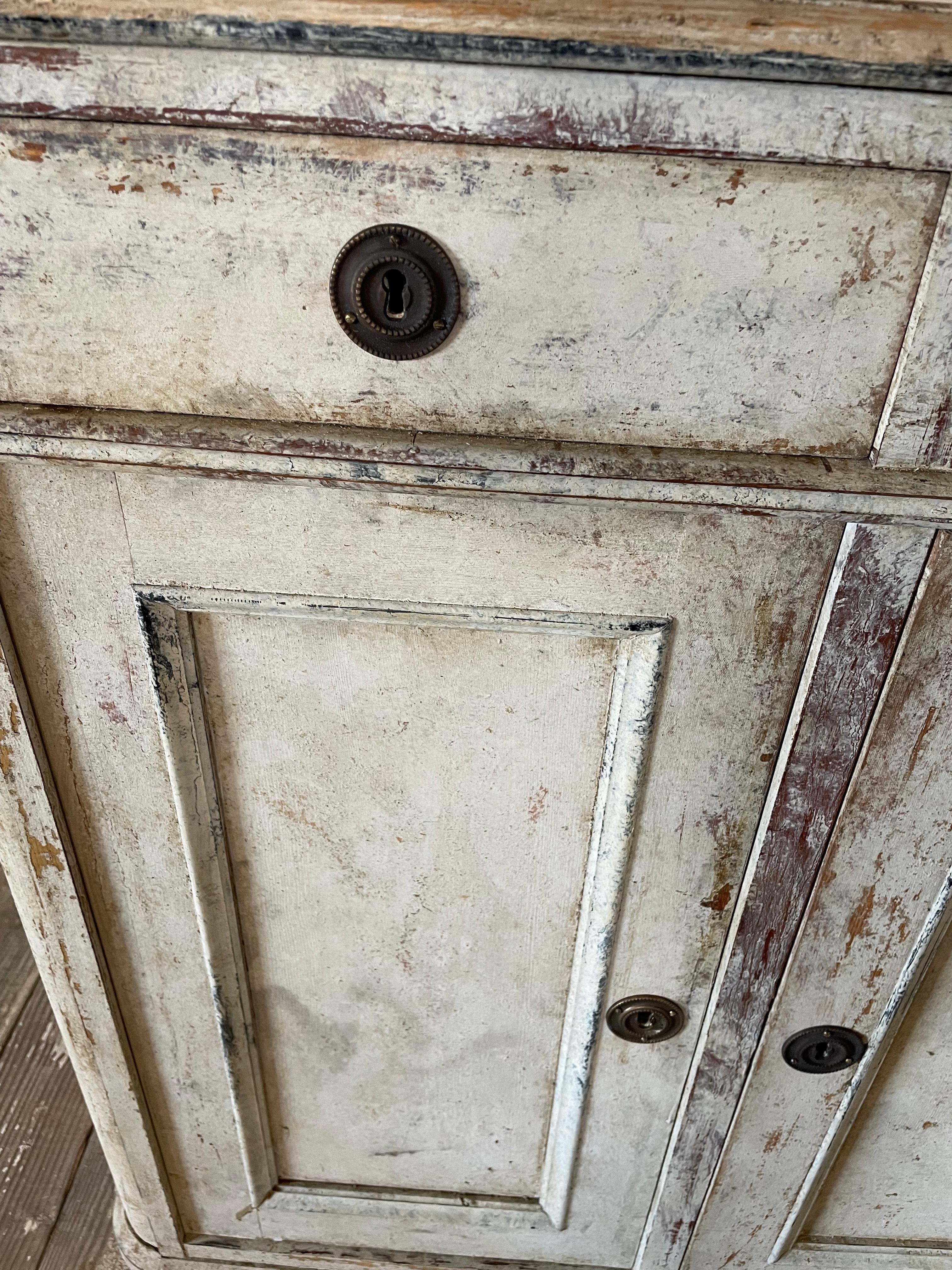 19th Century Minimalist Painted French Sideboard, circa 20th Century For Sale