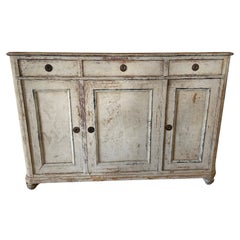 Credenza francese minimalista dipinta, circa 20° secolo