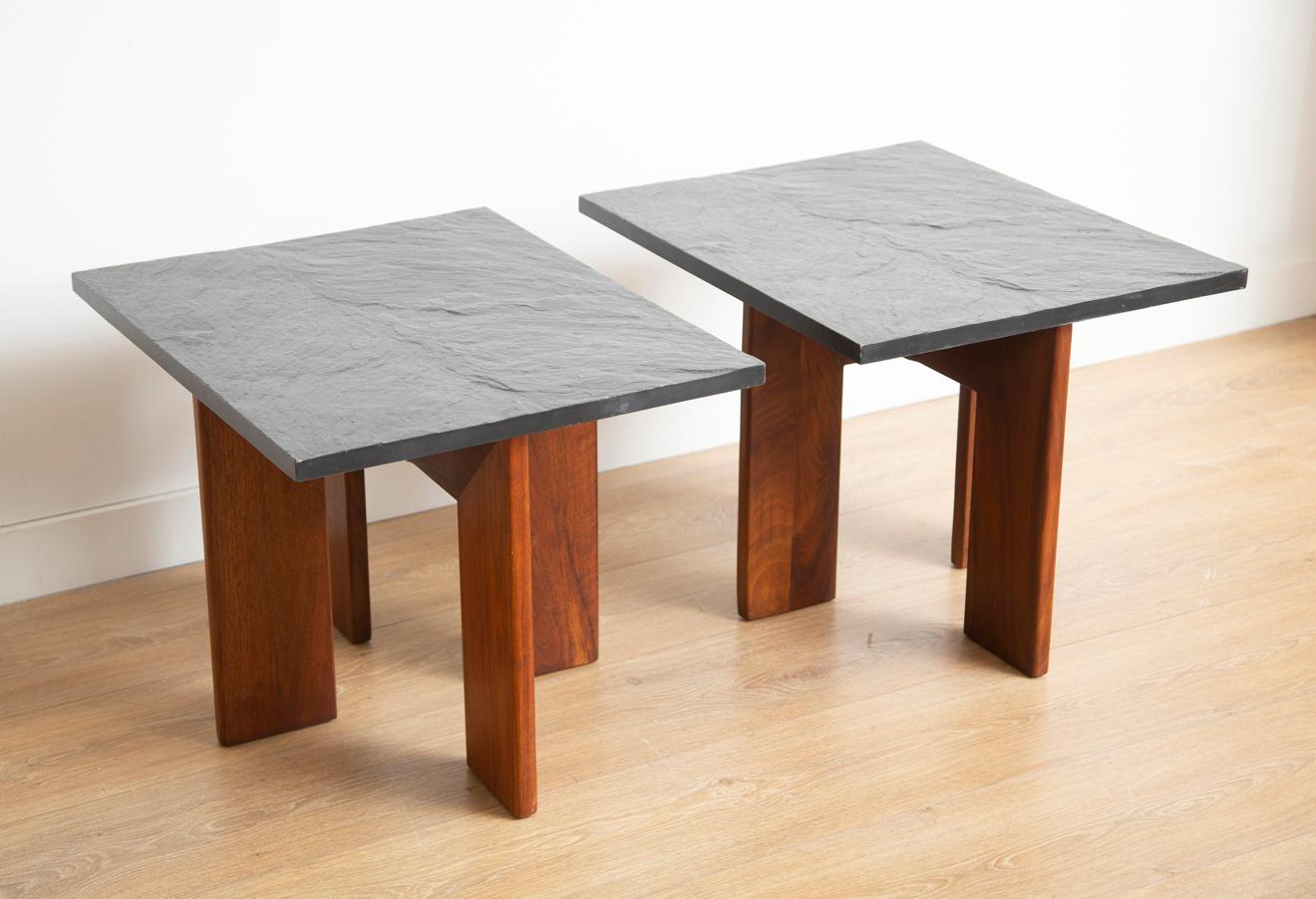 North American Minimalist Pair of Side Table by Phillip Lloyd Powell, USA 1960