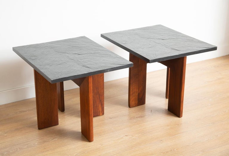 North American Minimalist Pair of Side Table by Phillip Lloyd Powell, USA 1960 For Sale