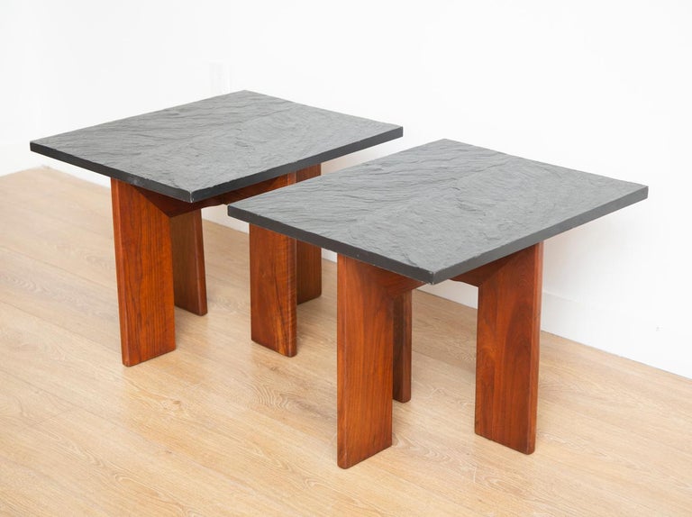 Minimalist Pair of Side Table by Phillip Lloyd Powell, USA 1960 In Excellent Condition For Sale In Miami, FL