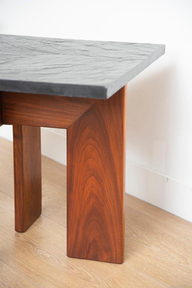 Slate Minimalist Pair of Side Table by Phillip Lloyd Powell, USA 1960 For Sale