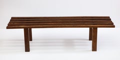 Minimalist Palmwood Bench, Netherlands, 1970s