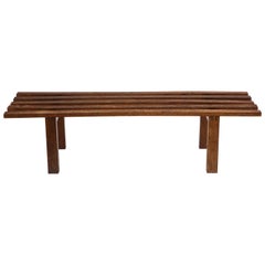 Minimalist Palmwood Bench, Netherlands, 1970s