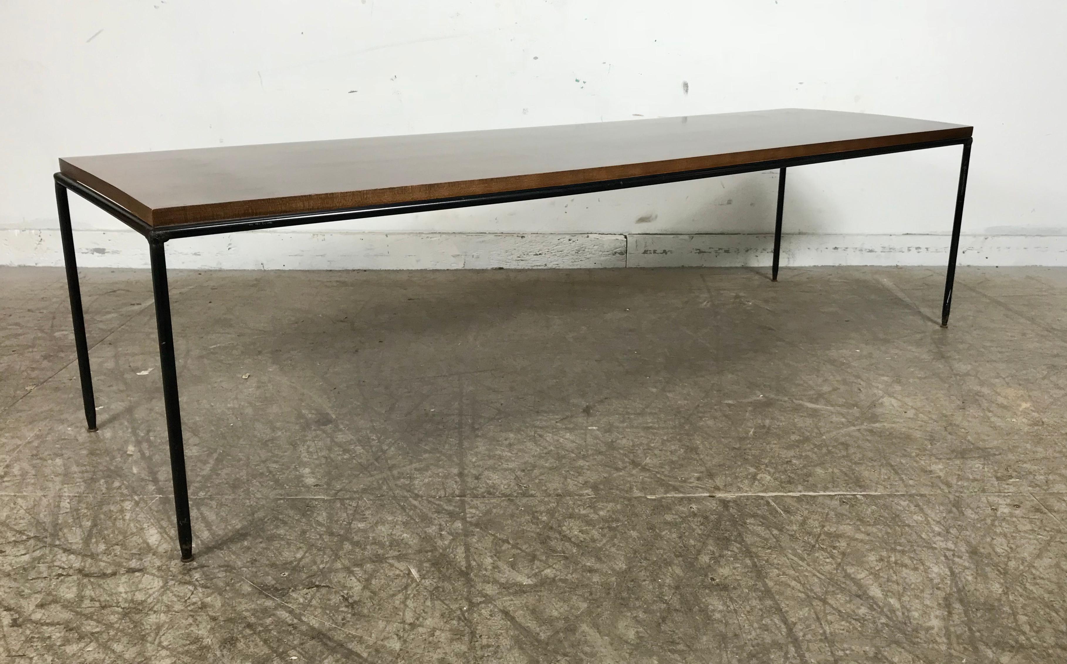 Mid-Century Modern Minimalist Paul McCobb Iron and Wood Table or Bench