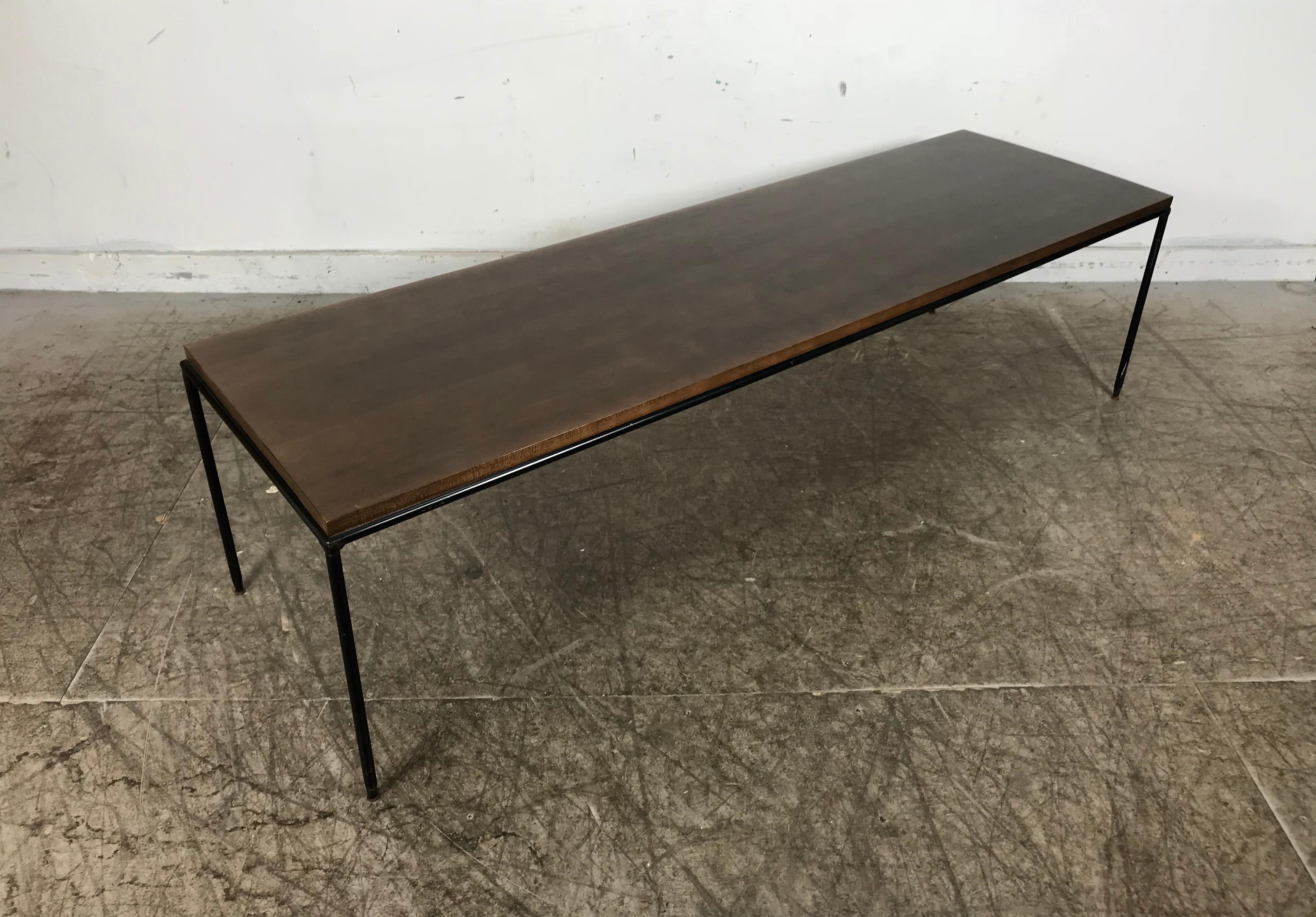 American Minimalist Paul McCobb Iron and Wood Table or Bench