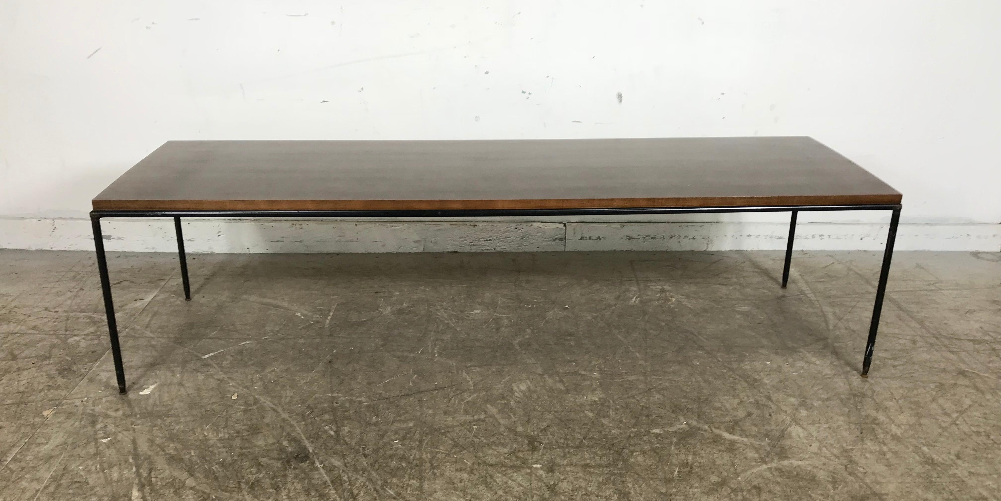 Minimalist Paul McCobb Iron and Wood Table or Bench In Good Condition In Buffalo, NY