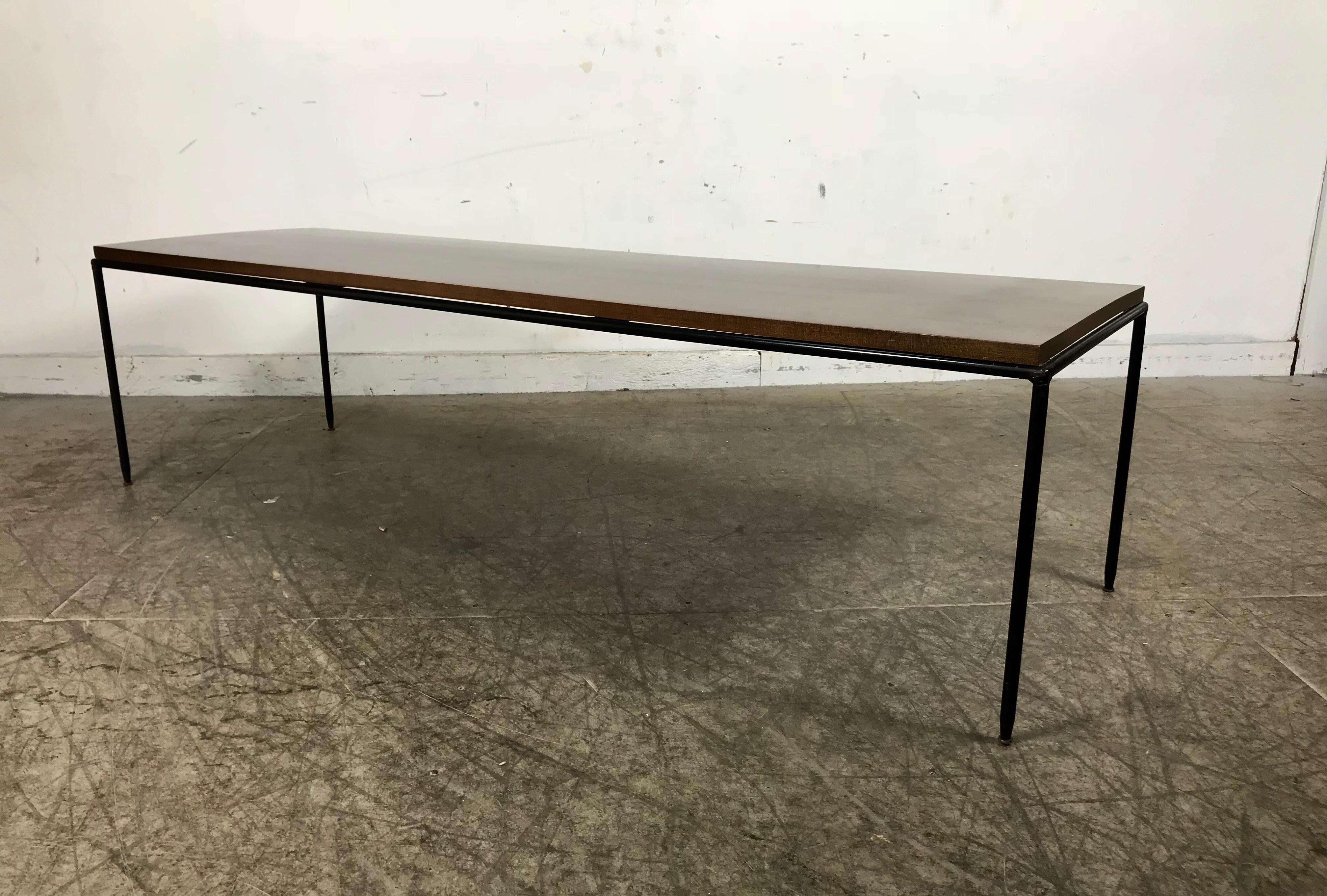 Minimalist Paul McCobb Iron and Wood Table or Bench 2