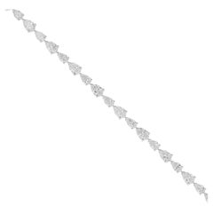 Pulsera de tenis minimalista con diamantes talla pera de 8,98 ct y oro blanco de 18k Joyas finas
