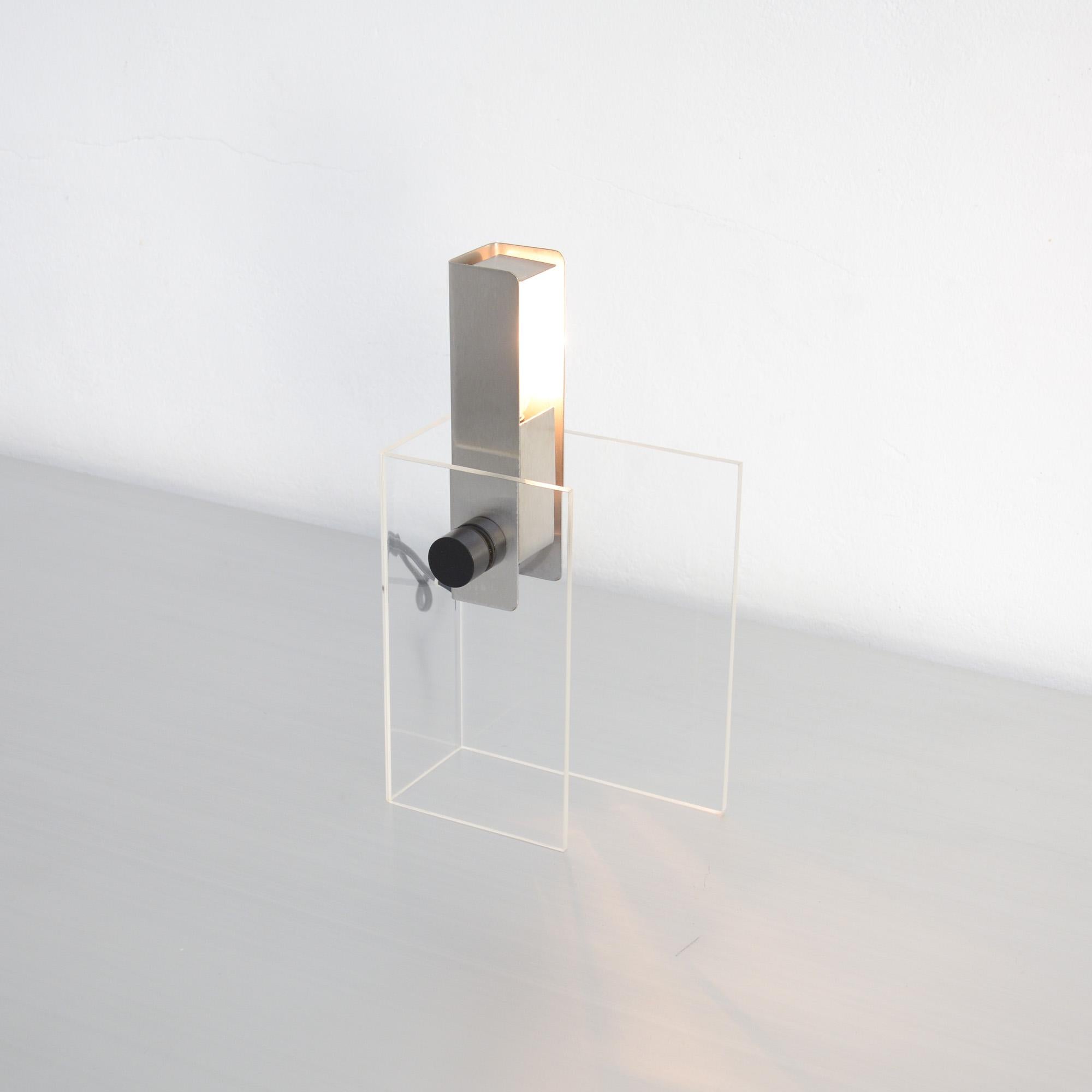 Belgian Minimalist Perspex Table Lamp by Christophe Gevers