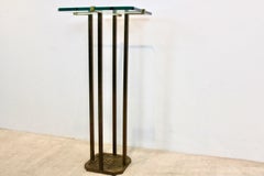 Minimalist Peter Ghyczy Brass and Glass Pedestal Table