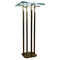 Vintage Minimalist Peter Ghyczy Brass and Glass Pedestal Table