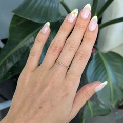 Bague minimaliste en saphir rose : Bijoux en or massif 14K