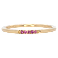 Bague minimaliste en saphir rose : Bijoux en or massif 14K