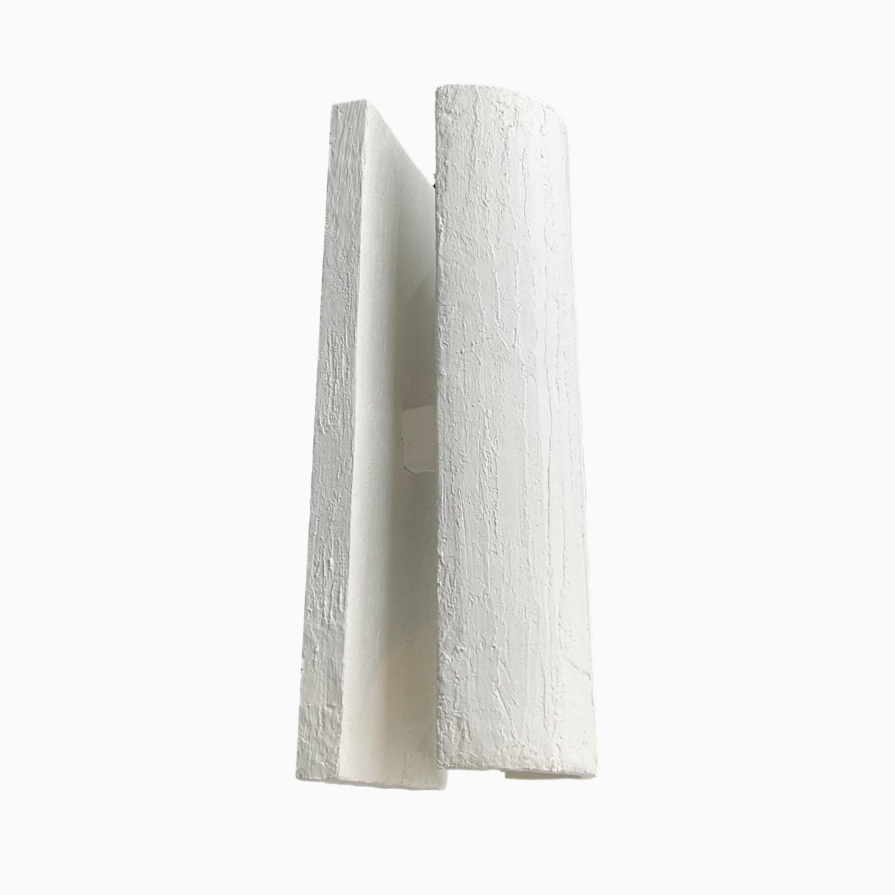 Hand-Crafted Minimalist Plaster Cylinder Wall Sconce For Sale