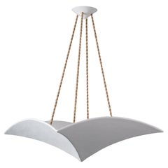 Minimalist Plaster Pendant 'Veris' 26" – Customizable Organic Modern by Benediko
