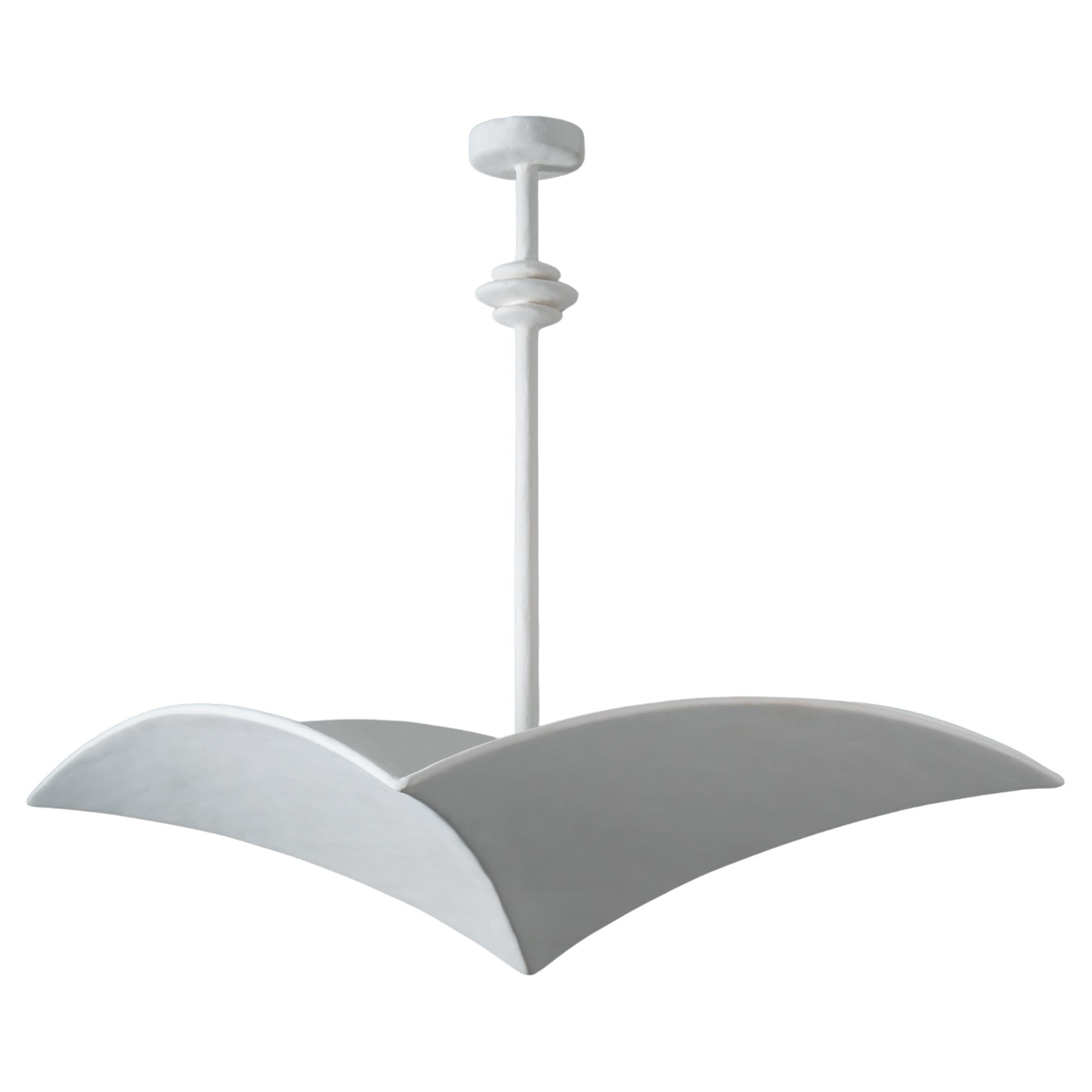 Minimalist Plaster Pendant 'Veris' 26" – Customizable Organic Modern by Benediko