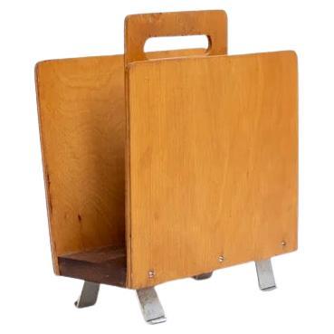 Minimalist plywood book stand, Netherlands, 1980s For Sale