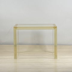 Minimalist Post-Modern Thick Lucite Side Table