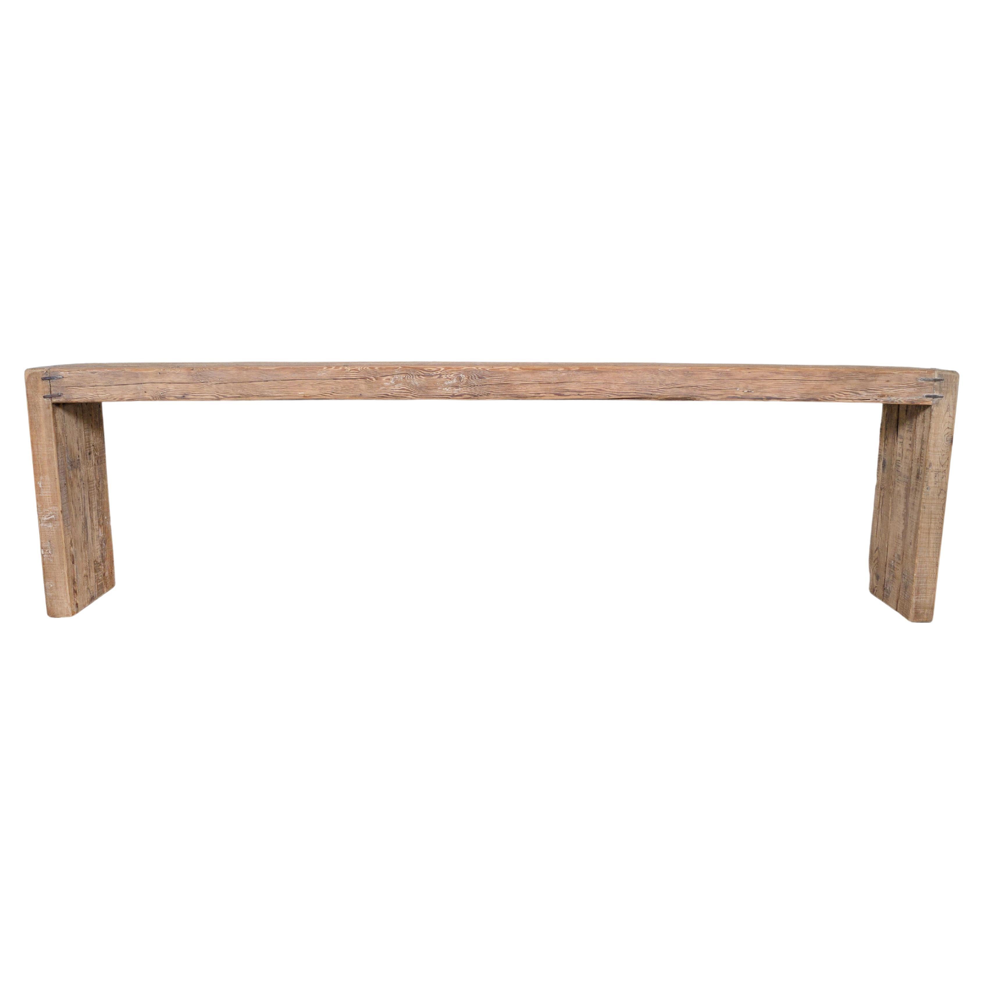 Minimalist Provincial Serving Table in Reclaimed Elm