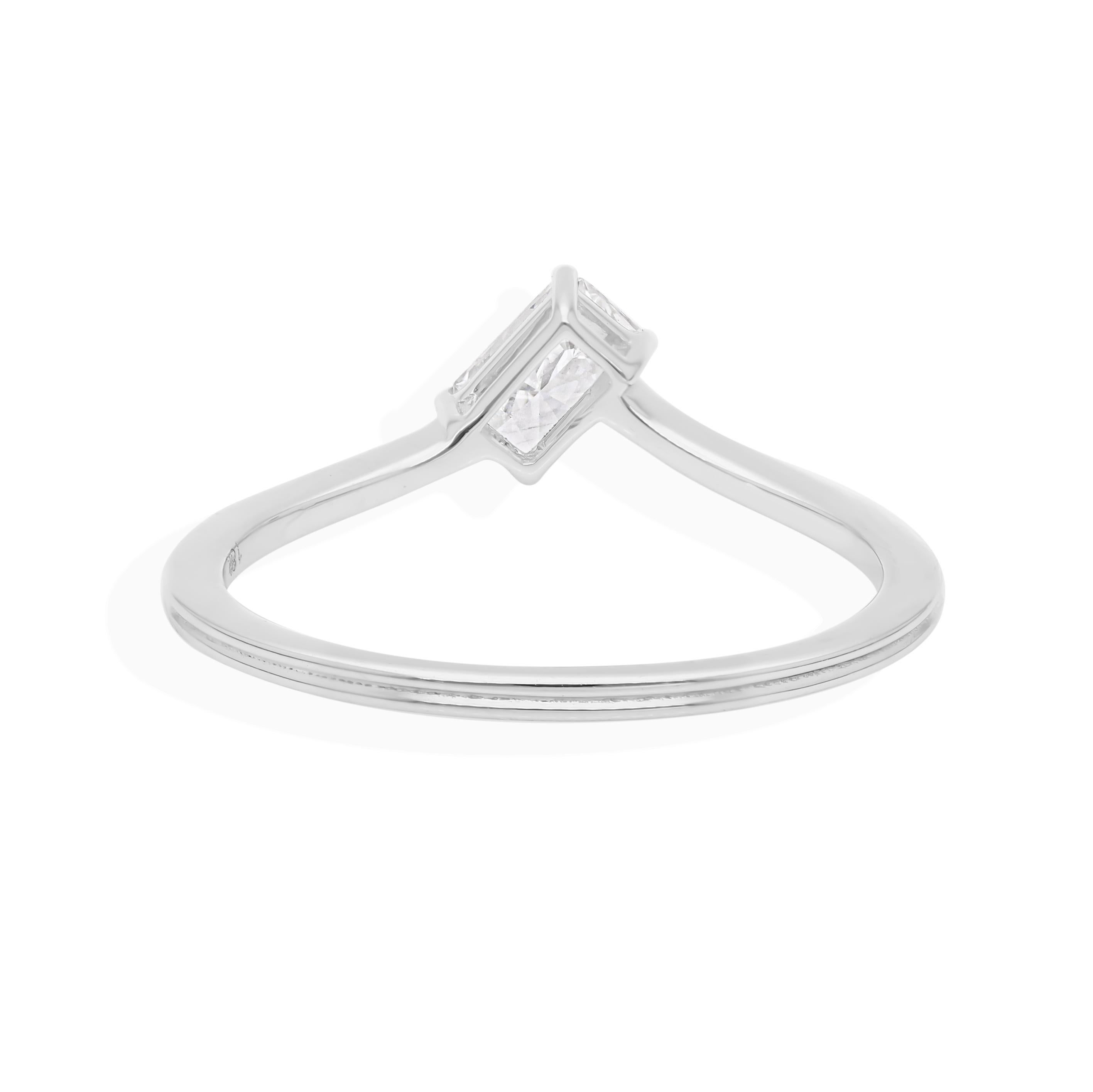 Im Angebot: Minimalistischer Diamant-Verlobungsring mit Strahlenschliff und Solitär 14 Karat Weißgold () 7