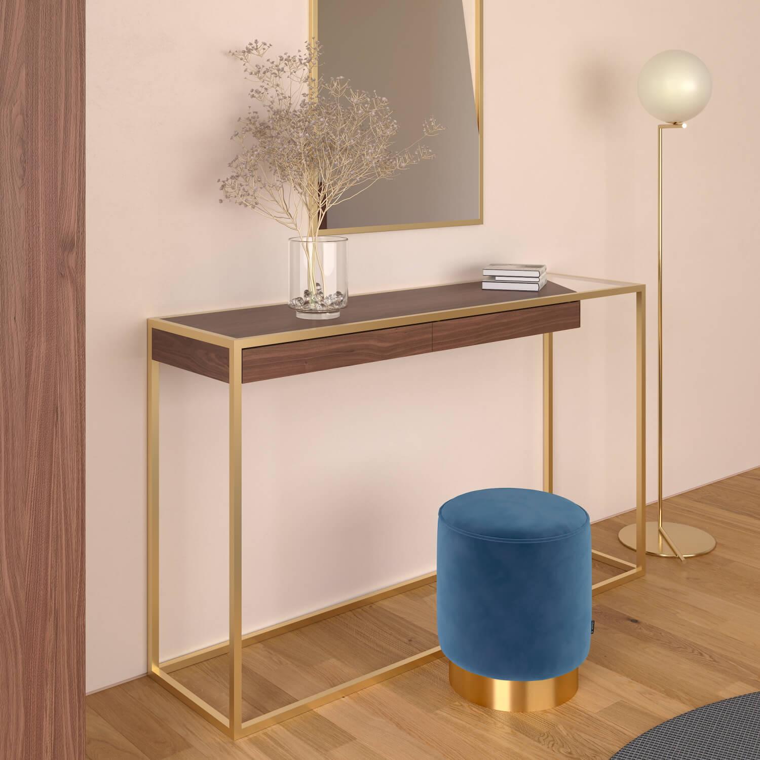 Table console rectangulaire moderne et minimaliste en bois d'Oak Wood et laque noire en vente 9
