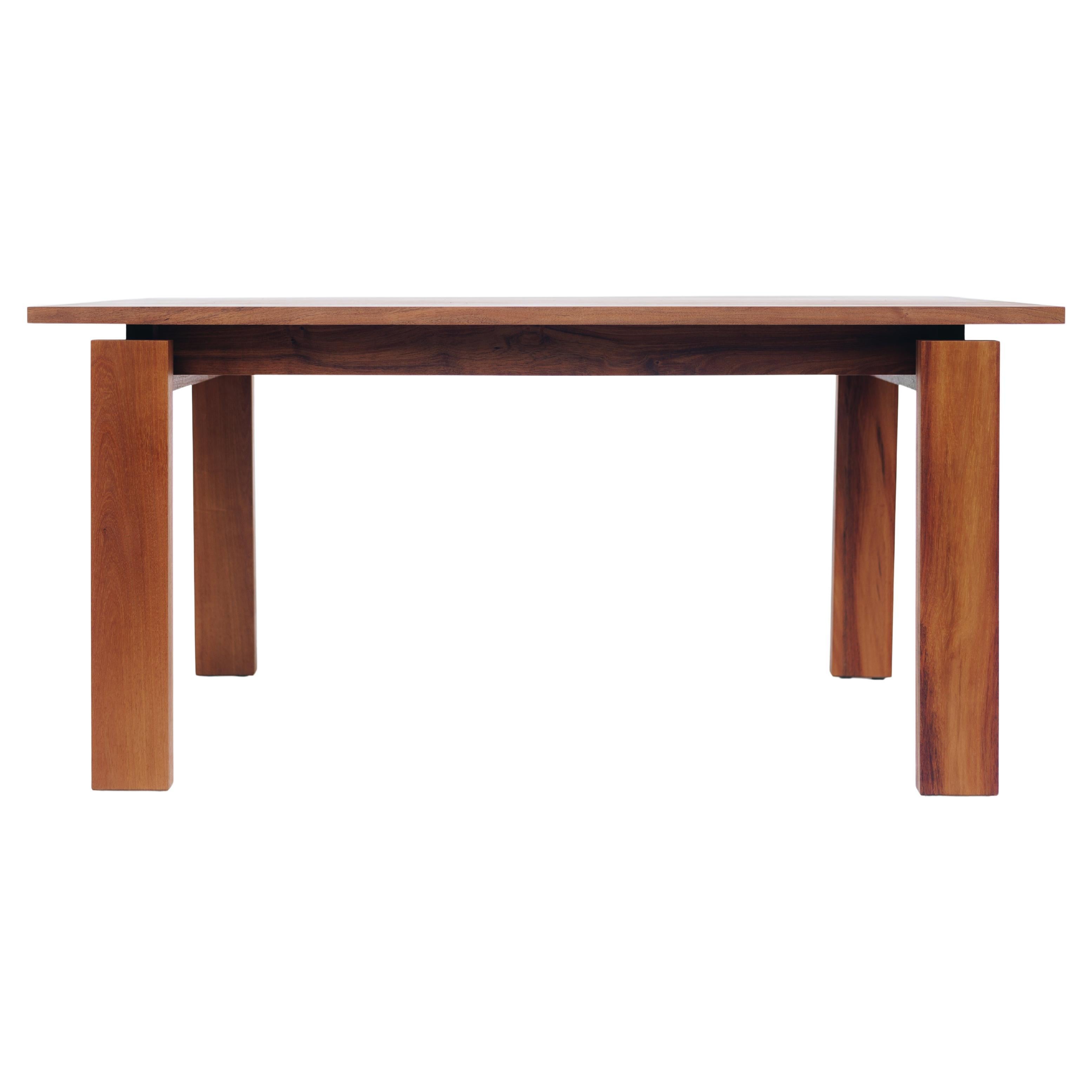 Minimalist Rectangular Dining Table in Solid Caribbean Walnut