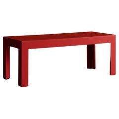 Banc ou table rectangulaire rouge minimaliste en plastique recyclé post-industriel