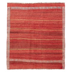 Kilim turco rosso minimalista con morbido motivo tribale