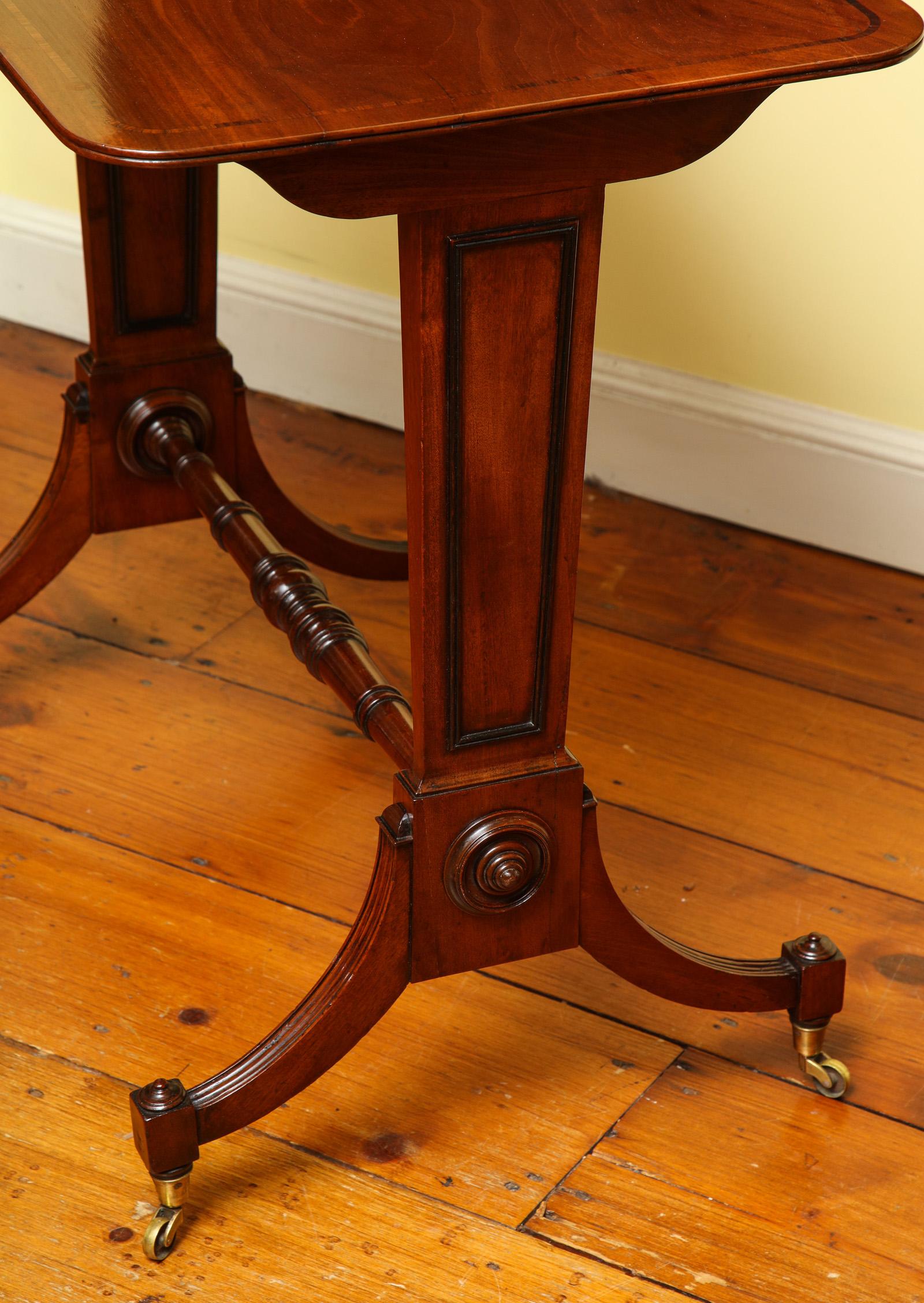 Early 19th Century Minimalist Regency Mahogany & Ebonized Inlaid Writing Table English, circa 1800 For Sale