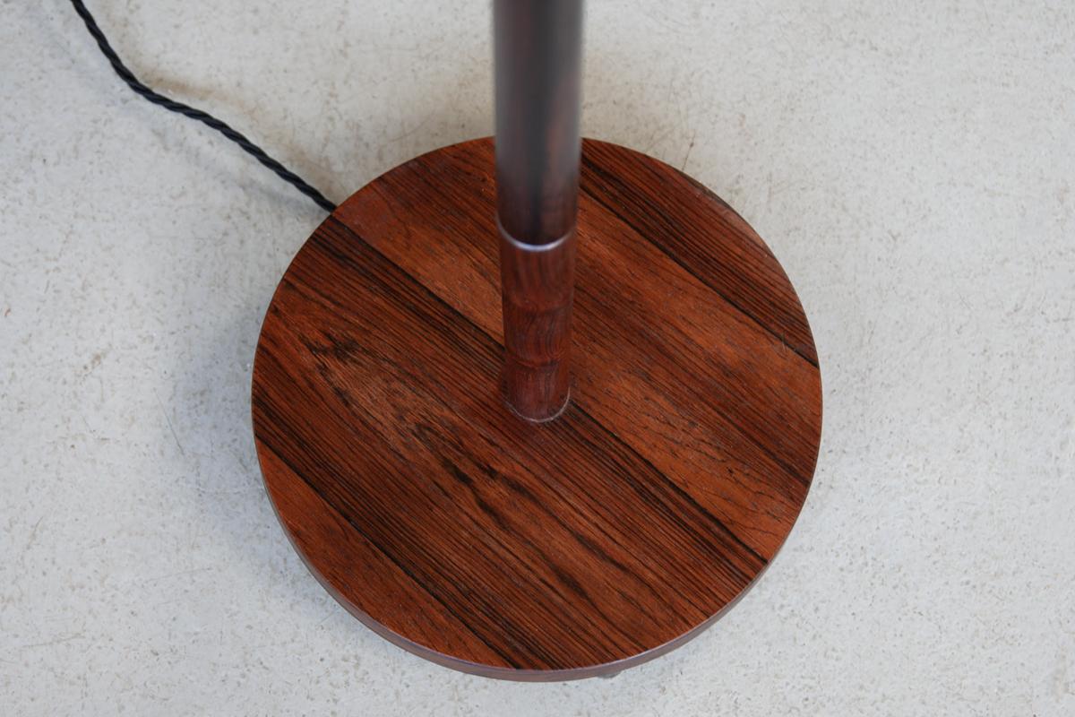 Minimalist Rosewood Floor Lamp Made in Denmark in the 1960's, Mid Century In Good Condition For Sale In Bristol, GB