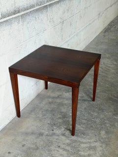 Minimalist Rosewood Square Side Table with Tapered Legs Vintage Vintage 1960s